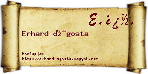 Erhard Ágosta névjegykártya